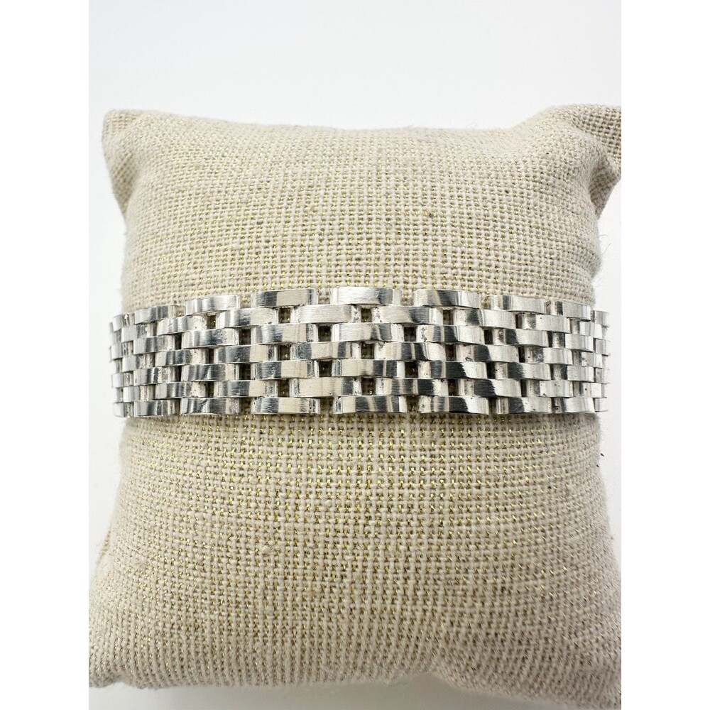 Milor 925 Italy sterling silver  Woven Link Chain 12mm bracelet 7.25”